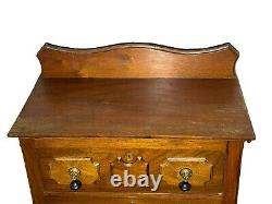 Victorian Walnut Three Drawer Wash Stand/dresser late 19th c. Caster Wheels