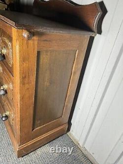 Victorian Walnut Three Drawer Wash Stand/dresser late 19th c. Caster Wheels