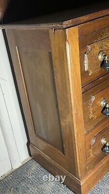 Victorian Walnut Three Drawer Wash Stand/dresser late 19th c. Caster Wheels