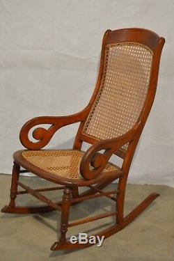 Vintage Antique Cane Wooden Rocking Chair MINT Barley Used-Late 1800's/1900s