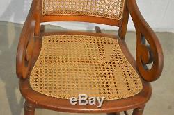 Vintage Antique Cane Wooden Rocking Chair MINT Barley Used-Late 1800's/1900s
