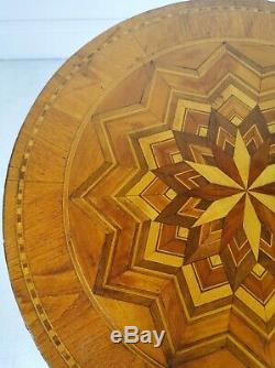 Vintage Antique Late 19th Century Inlaid Sorrento Tripod Table