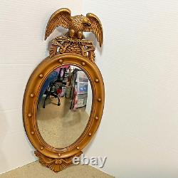 Vintage Arabesque Burwood Federal American Eagle Convex Oval Wall Mirror