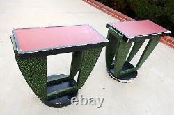 Vintage Art Deco tables, pair, late 1930s, fair condition $600