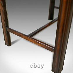 Vintage, Baize Top Side Table, English, Mahogany, Late 20th Century