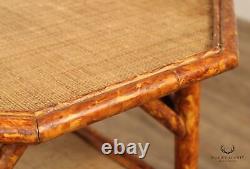 Vintage Bamboo And Rattan Three Tier Side Table