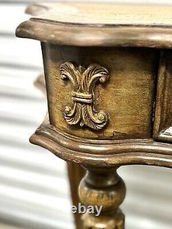 Vintage Berkshire Tall Console Table Modern Cottage Carved Design Elements