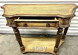 Vintage Berkshire Tall Console Table Modern Cottage Carved Design Elements