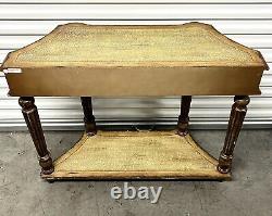 Vintage Berkshire Tall Console Table Modern Cottage Carved Design Elements