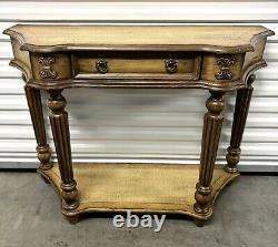 Vintage Berkshire Tall Console Table Modern Cottage Carved Design Elements