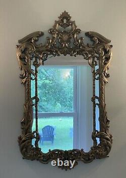 Vintage Burwood Wall Mirror Hollywood Regency Gold Ornate 1979 MCM 2383