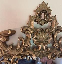 Vintage Burwood Wall Mirror Hollywood Regency Gold Ornate 1979 MCM 2383