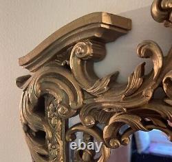 Vintage Burwood Wall Mirror Hollywood Regency Gold Ornate 1979 MCM 2383