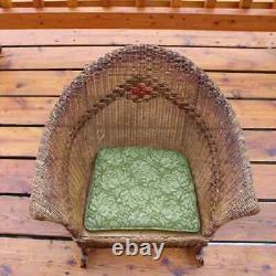 Vintage Children's Wicker Rocking Chair Late 19th Century Early 20th Centur