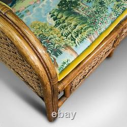 Vintage Colonial Loveseat, English, Bamboo, Bench, Sofa, Late 20th Century, 1970