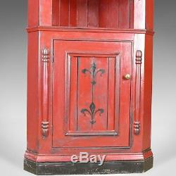 Vintage Corner Cabinet, Late 20th Century, Painted, Pine Cupboard