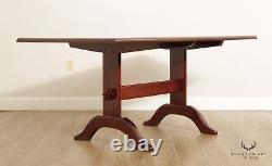 Vintage Custom Crafted Solid Cherry Trestle Dining Table