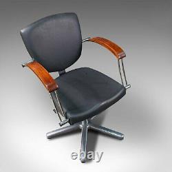 Vintage Desk Chair, English, Industrial, Beech, Office Seat, Late 20th, C. 1980