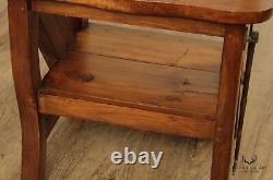 Vintage Elm Metamorphic Side Chair and Library Ladder