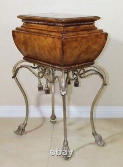 Vintage Golden Gilt Style Metal Rope and Tassel End Legs Vanity Table Unique
