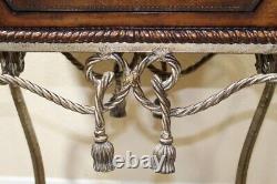 Vintage Golden Gilt Style Metal Rope and Tassel End Legs Vanity Table Unique