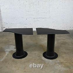 Vintage Herman Miller Black Pedestal Base S-Curve Console or Sofa Tables a Pair