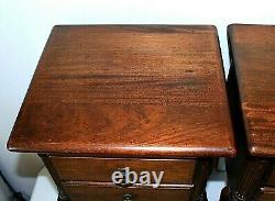Vintage KLING MAHOGANY NIGHTSTANDS, End Tables, Pair, Two Drawer, Late 1930s-40s