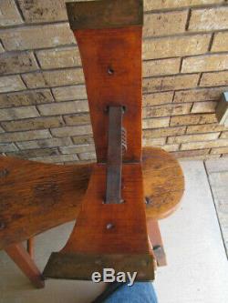 Vintage Late 1800's Horse Leather Saddle Maker Bench Stitching Clamp(ds721)