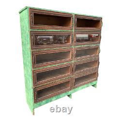 Vintage Late 20th Cen Antique Apothecary General Country Cabinet withGlass Drawers
