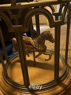 Vintage Late 20th Century Carousel Horse Glass Top Side/End Accent Tables