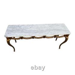 Vintage Late 20th Century Gold French Marble Top Gilt Console Table