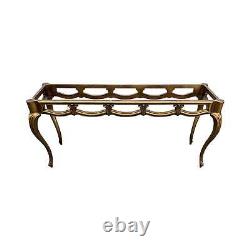 Vintage Late 20th Century Gold French Marble Top Gilt Console Table