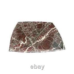 Vintage Late 20th Century Red White Veining Square Marble Coffee Table 2 Pieces