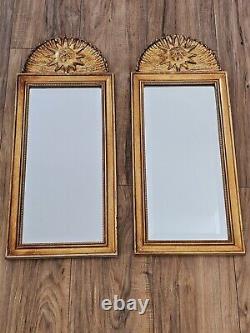 Vintage Mid Century Pair Of Carolina Mirror Company Mirrors Sunburst Art Nouveau