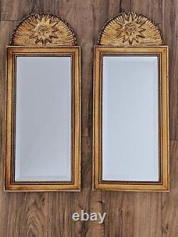 Vintage Mid Century Pair Of Carolina Mirror Company Mirrors Sunburst Art Nouveau