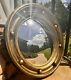 Vintage Nautical Regency Gilt Convex Bullseye Porthole Mirror
