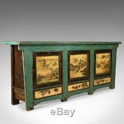 Vintage Sideboard, Chinese Painted Buffet, 19th Century Revival, Mid/Late C20th
