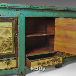 Vintage Sideboard, Chinese Painted Buffet, 19th Century Revival, Mid/Late C20th