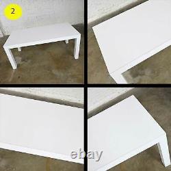 Vintage White Laminate Custom Parsons Style Rectangle Dining Table