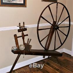 Vintage Wooden Spinning Wheel, Late 1800's, 43 Wheel Preowned