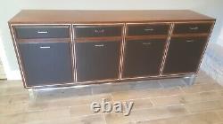 Vintage black walnut credenza late'60s early'70s lucite base
