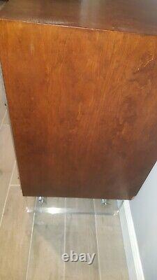 Vintage black walnut credenza late'60s early'70s lucite base
