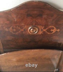 Vintage late 19th century antique French walnut twin bed
