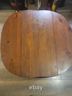 Vtg 1979 Original Drop Leaf Trestle Table 28x28x21 Rectangle W Leaf Down Oval W