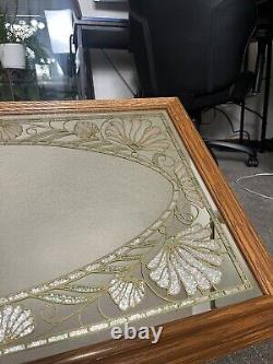 Vtg Windsor Art Etched Floral Inlay Wall Mirror MCM Art Deco Nice & Rare