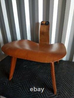 Vtg late 40's LCW 5-2-5 missing back Eames MCM Plywood Lounge Chair 1st gen