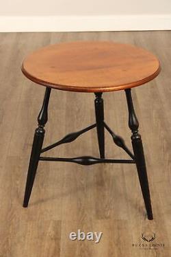 Warren Chair Works Colonial Style Tiger Maple Tripod Table