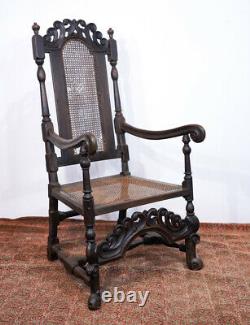 William & Mary oak arm chair, late 17th century