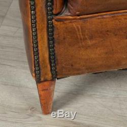 Wonderful Late 20th Century Pair Of Dutch Sheepskin Leather Club Chairs